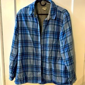 LL Bean women’s fleece lined button down shirt size L